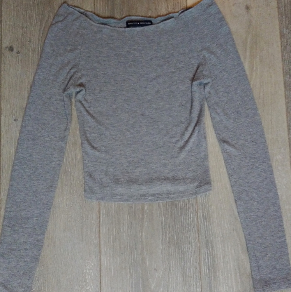 Brandy Melville Off-shoulder Long Sleeve Shirt